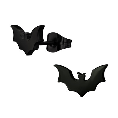 Black Surgical Steel Bat Ear Studs