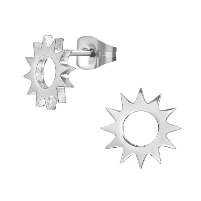 High Polish Surgical Steel Sun Ear Studs