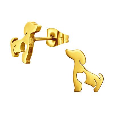 Gold Surgical Steel Dog Ear Studs