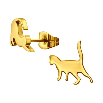 Gold Surgical Steel Cat Ear Studs