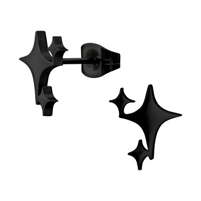 Black Surgical Steel Northern Star Ear Studs