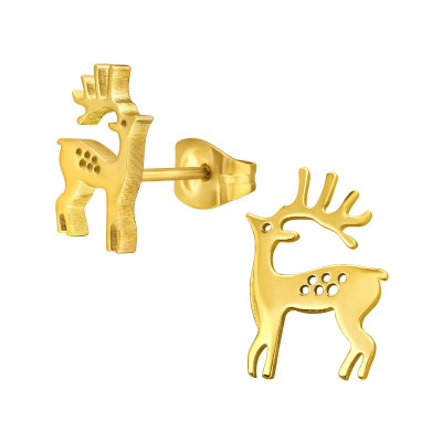 Reindeer Stainless Steel Steel Ear Studs