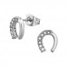 Horseshoe Stainless Steel Ear Studs with Crystal