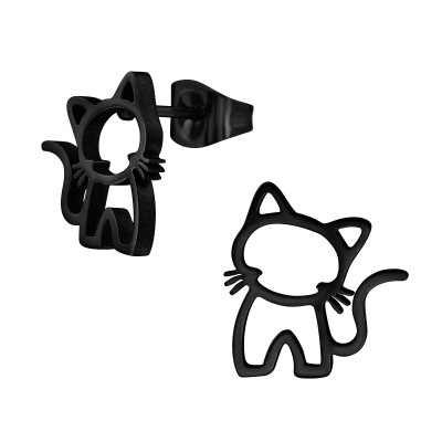 Cat Stainless Steel Ear Studs
