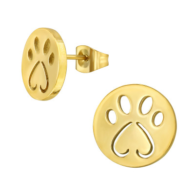 Paw Print Stainless Steel Ear Studs
