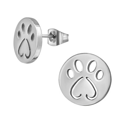 Paw Print Stainless Steel Ear Studs