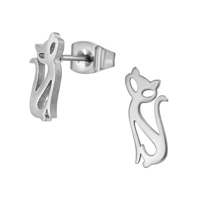 Cat Stainless Steel Ear Studs