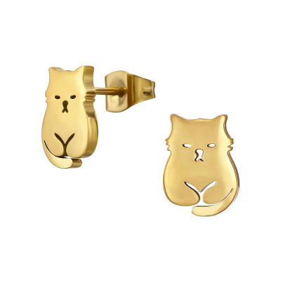 Cat Stainless Steel Ear Studs