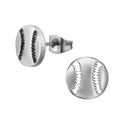 Baseball Ball Stainless Steel Ear Studs