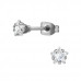 4mm Star Stainless Steel Ear Studs with Cubic Zirconia