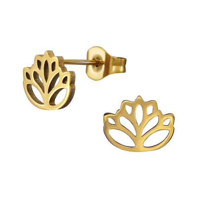 Lotus Stainless Steel Ear Studs