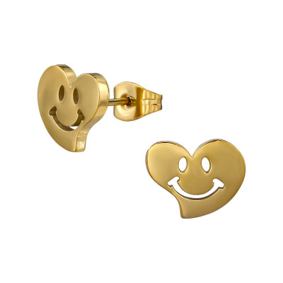 Smiley Face Emoji Stainless Steel Ear Studs