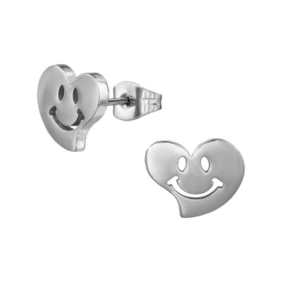 Smiley Face Emoji Stainless Steel Ear Studs