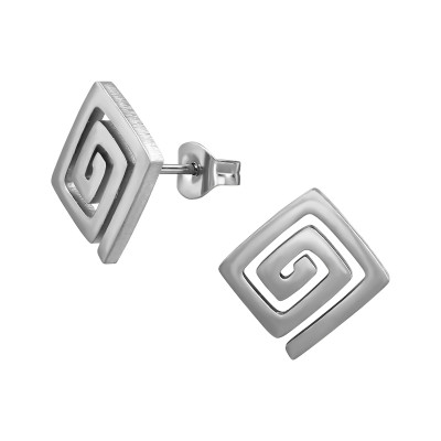 Square Coil Stainless Steel Ear Studs