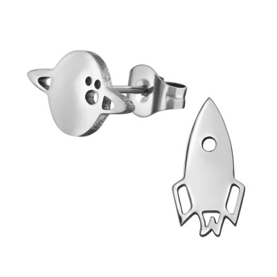 Rocket and Planetary Stainless Steel Ear Studs