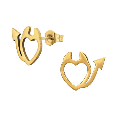 Devil Heart Stainless Steel Ear Studs