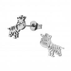 Zebra Stainless Steel Ear Studs