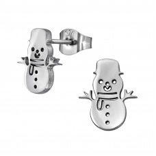 Snowman Stainless Steel Ear Studs