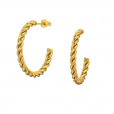 Twisted Half Hoop Stainless Steel Ear Studs