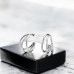 Three Curved Bar Half Hoop Stainless Steel Ear Studs