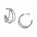 Three Curved Bar Half Hoop Stainless Steel Ear Studs