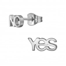 Yes and No Stainless Steel Ear Studs