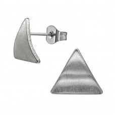11mm Curved Triangle Stainless Steel Ear Studs