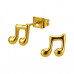 Music Note Stainless Steel Gold Color Ear Studs