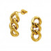 Curb Link Drop Stainless Steel Gold Color Ear Studs