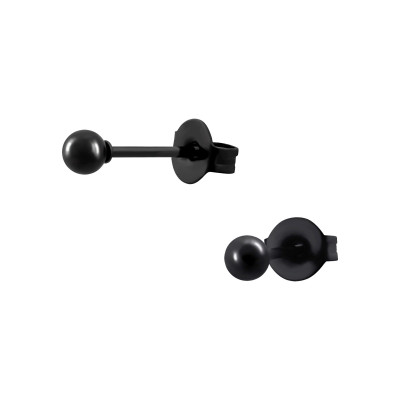 Black Surgical Steel Ball 3mm Ear Studs