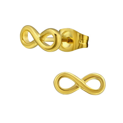 Gold Surgical Steel Infinity Ear Studs