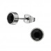 Round Stainless Steel Ear Studs with Crystal