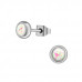 High Polish Surgical Steel Round 5mm Ear Studs with Imitation Opal