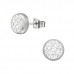 High Polish Surgical Steel Round 6mm Ear Studs with Crystal