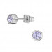 High Polish Stainless Steel Hexagon Ear Studs with Crystal