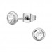 High Polish Surgical Steel Round 6.5mm Ear Studs with Cubic Zirconia