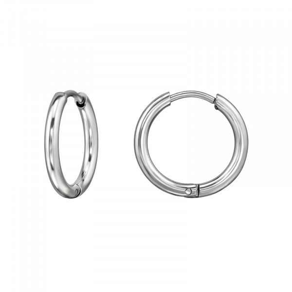 Dazzling 12mm Stainless Steel Hoops