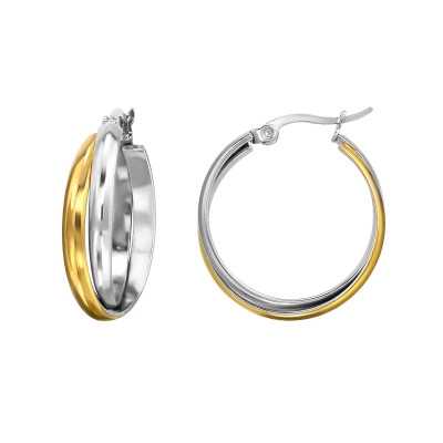 Stainless Steel 28mm Hoops (2 Tone Plated) with French Lock