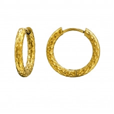 12mm Snake Skin Pattern Stainless Steel Gold Color Huggie Hoops