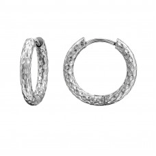 12mm Snake Skin Pattern Stainless Steel Huggie Hoops