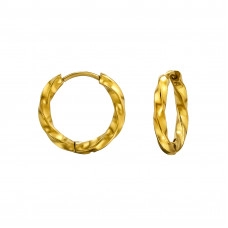 12mm Diamond Cut Stainless Steel Huggie Hoops
