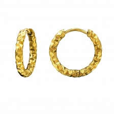 Diamond Cut Stainless Steel 12mm Huggie Hoops