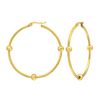 Gold Surgical Steel 50mm Hoops