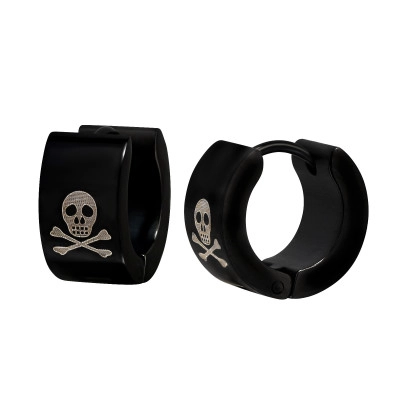 Skull Stainless Steel Huggie Hoops