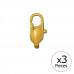 Square 4x11mm Lobster Clasp Gold Color Stainless Steel (x3)