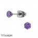 Titanium 4mm Round Ear Studs with Cubic Zirconia