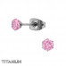 Titanium 4mm Round Ear Studs with Cubic Zirconia