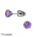 Titanium 5mm Round Ear Studs with Cubic Zirconia