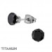 Titanium 6mm Round Ear Studs with Cubic Zirconia
