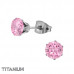 Titanium 6mm Round Ear Studs with Cubic Zirconia